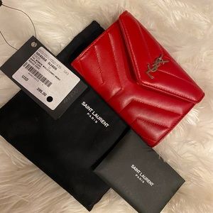 YSL NWT  red wallet